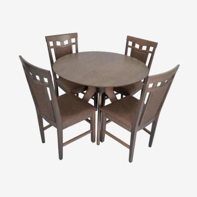 Raffles Round Antique Grey + 4 Deepa R Antique Grey/Ekea12 Dark Brown