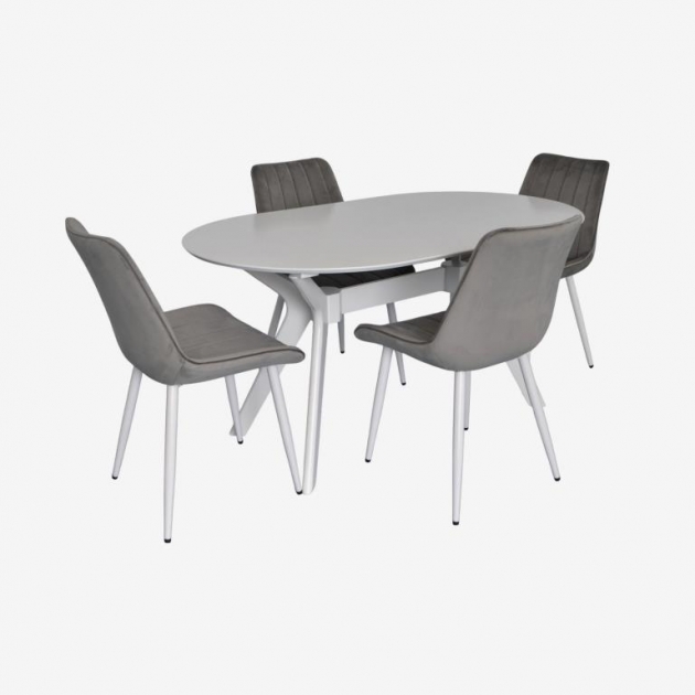 Raffles Oval White + 4 YTC 055WH BLU13 Light grey