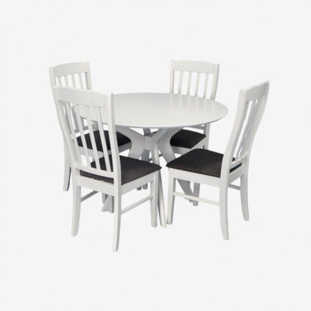 Raffles Round White + 4 Wenyi White/NV-10WP Grey