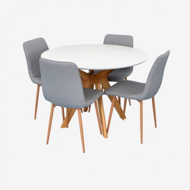 Raffles Round White/Bella beech + 4 XR-154Wo Light grey 3